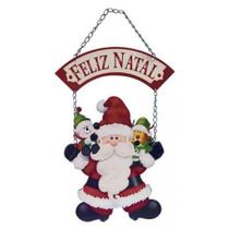Placa Decorativa em MDF - Decor Home Natal - Papai Noel com Flamula - DHN-018 - LitoArte Rizzo Confeitaria