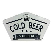 Placa Decorativa Em Metal Cold Beer - Incasa