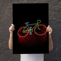 Placa Decorativa em PVC Bicicleta Neon