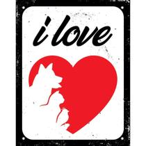Placa Decorativa Eu Amo Todos Os Animais 18x23cm - Sinalize