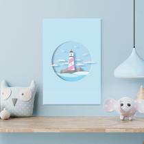 Placa Decorativa Farol Praia Infantil 30x40cm Placa Decorativa Farol Praia Infantil 30x40cm