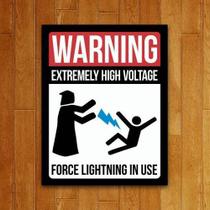 Placa Decorativa Filmes - High Voltage Force Lightning 36X46