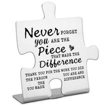 Placa Decorativa FOKCBOCM Peça de Quebra-Cabeça Presente para Mesa 10x10 cm Placa Decorativa FOKCBOCM Peça de Quebra-Cabeça Presente para Mesa 10x10 cm
