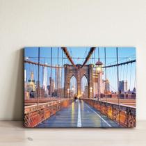 Placa Decorativa Foto New York Ponte Brooklyn 30x40cm