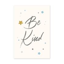 Placa Decorativa Frase Be Kind Azul e Estrela 20x30cm