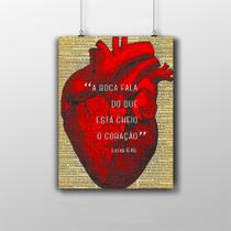Placa Decorativa Frase Bíblica Lucas 6:45 Coração 20X30Cm