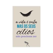 Placa Decorativa Frase Maquiagem Cílios 20x30cm