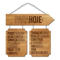 Placa Decorativa Frase Motivacional Positiva Para Hoje Enfeite Em MDF 30x32cm Pendurar Parede Janela Porta Maçaneta Presente