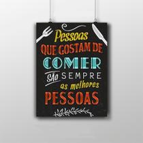 Placa Decorativa Frase Pessoas Que Gostam De Comer 20 X30 Cm - artesanal