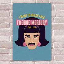 Placa Decorativa Freddie Mercury 10 Mdf 30X45Cm - Mix Adesivos