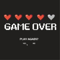 Placa Decorativa Game Over 20x20cm Impressão Direta No Mdf