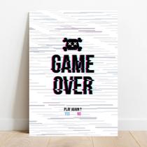 Placa Decorativa Game Over Placa Decorativa Game Over