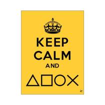 Placa Decorativa Gamer Keep Calm Botões Play Placa Decorativa Gamer Keep Calm Botões Play