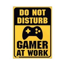 Placa Decorativa Gamer Não Perturbe Gamer Trabalhando Placa Decorativa Gamer Não Perturbe Gamer Trabalhando