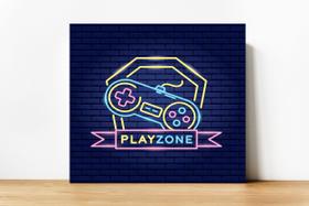 Placa Decorativa Gamer Playzone 30x30cm Placa Decorativa Gamer Playzone 30x30cm