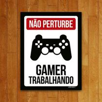 Placa Decorativa Gamer trabalhando PS