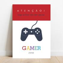 Placa Decorativa Gamer Zone Placa Decorativa Gamer Zone