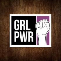 Placa Decorativa - Girl Power - Lute Com Uma Garota