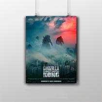 Placa Decorativa Godzilla Vs Kong Filme Poster Cinema 20X30
