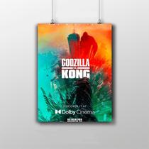Placa Decorativa Godzilla Vs Kong Filme Poster Cinema 20X30
