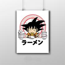 Placa Decorativa Goku Comendo Lamen