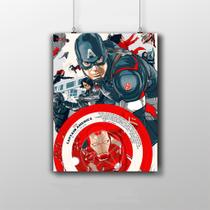 Placa Decorativa - Guerra Civil Marvel - Arte Poster