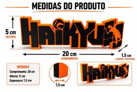 Placa Decorativa Haikyu em Impressão 3D 20 cm Decoração Geek Anime