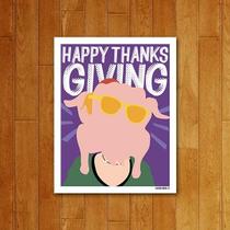 Placa Decorativa Happy Thanks Giving