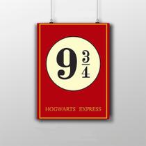 Placa Decorativa Harry Potter - Estação 9 3/4 Hogwarts Express
