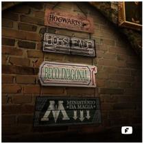 Placa Decorativa Harry Potter Lugares Mágicos Placa Decorativa Harry Potter Lugares Mágicos