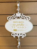 Placa Decorativa Ho'oponopono Com Arabescos e Pingentes de Cristal Plaza Design
