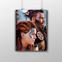 Placa decorativa Horizon Zero Dawn - Sarah e Rost game Placa decorativa Horizon Zero Dawn - Sarah e Rost game