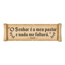 Placa Decorativa Horizontal Pergaminho 45x14 Salmo 23 MDF 6 mm