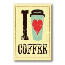 Placa Decorativa I LOVE COFFEE MDF 30x40cm