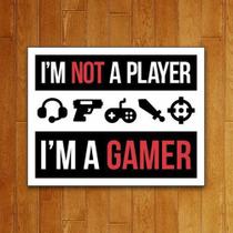 Placa Decorativa - I'M Not A Player I'M A Gamer (27X35)
