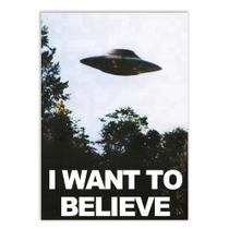 Placa Decorativa I Want To Believe UFO Ets Aliens 02 - Bhardo