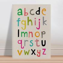 Placa decorativa infantil abc letras do alfabeto colorido - Wallkids