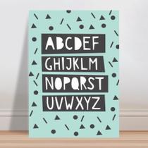 Placa decorativa infantil alfabeto abc forma geométrica - Wallkids