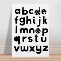 Placa decorativa infantil alfabeto abc preto - Wallkids