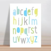 Placa decorativa infantil alfabeto colorido abc - Wallkids