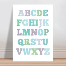 Placa decorativa infantil alfabeto colorido estampa abstrata