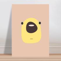 Placa decorativa infantil animal cara de urso marrom