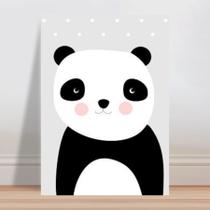 Placa decorativa infantil animal panda bochecha rosa