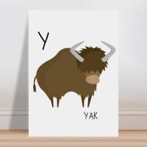 Placa decorativa infantil animal touro marrom