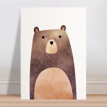 Placa decorativa infantil animal urso marrom floresta