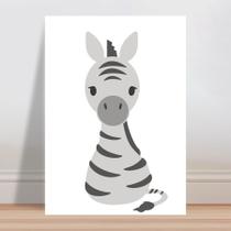 Placa decorativa infantil animal zebra