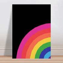 Placa decorativa infantil arco-íris fundo preto