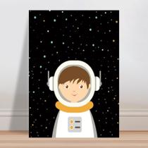Placa decorativa infantil Astronauta Menino Espaço Estrelas - Wallkids