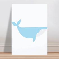 Placa decorativa infantil baleia azul claro