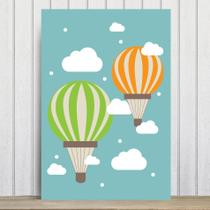 Placa Decorativa Infantil Balões e Nuvens 30x40cm